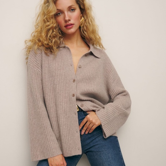 Reformation Sweaters - Fantino Cashmere Collared Cardigan Size Small